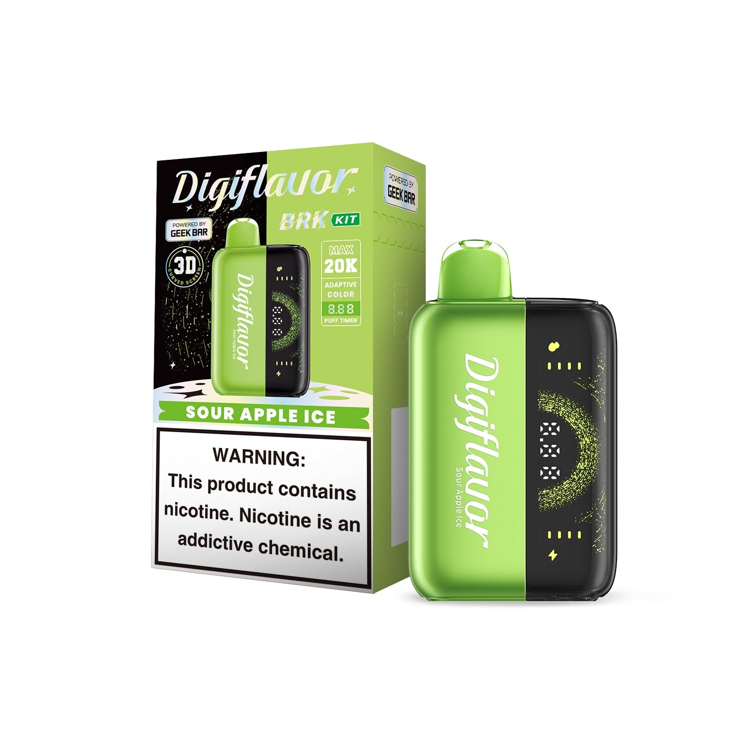 Sour Apple Ice Digiflavor BRK Kit 20K Disposable Vape