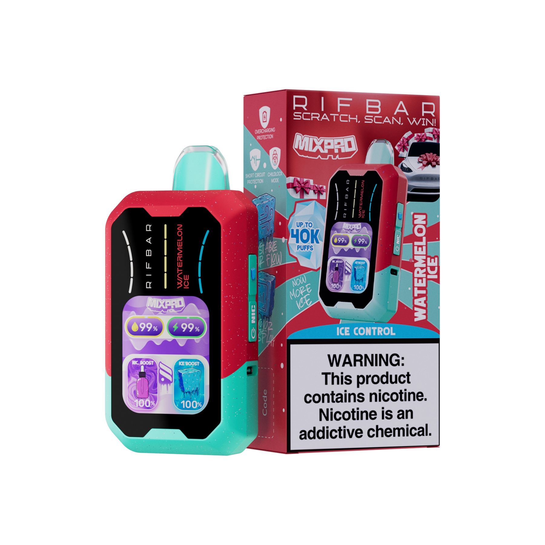 Watermelon Ice RifBar MixPro 40K Disposable Vape